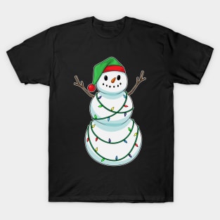 Snowman Christmas Fairy lights T-Shirt